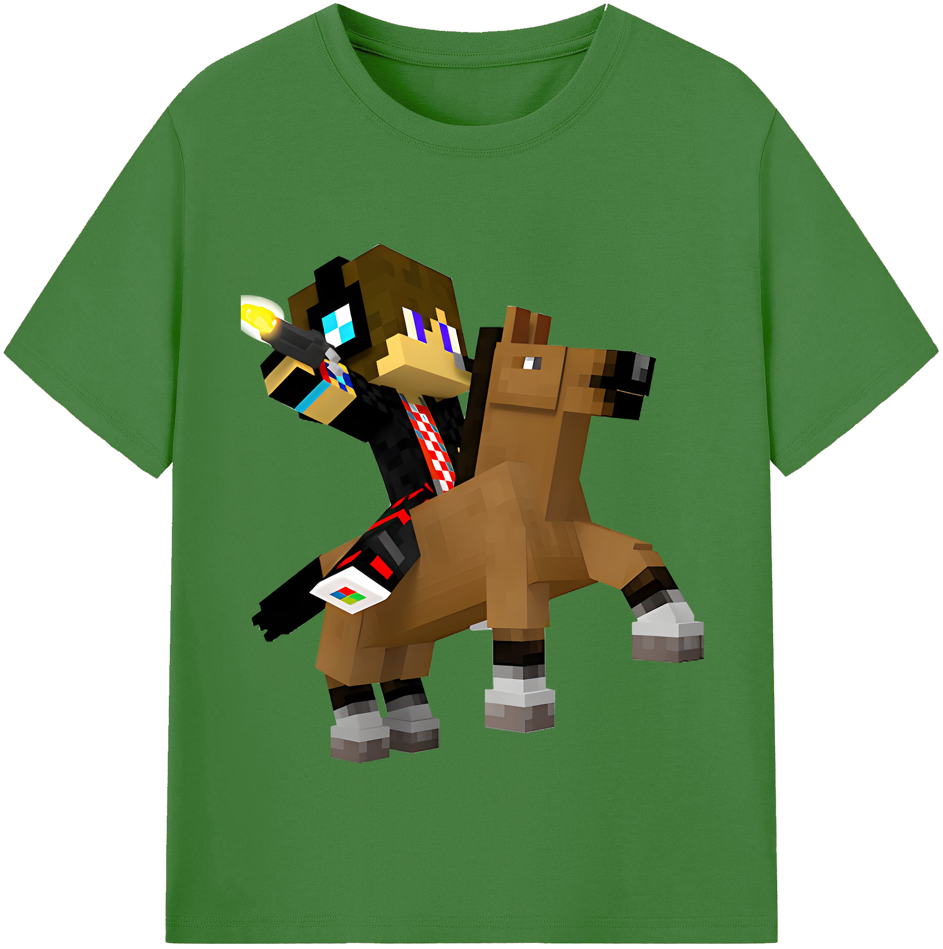 （画像用） マインクラフト ブロックの世界 Minecraft MC Block world レディースカジュアルプリントTシャツ（綿100％）